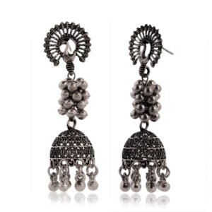 Women's Indian Bollywood Stylish AZ838-OXidised Earrings Traditional Ethnic Jhumka/Jhumki Earrings for Women Unique Design -AZ838-OX-ER7