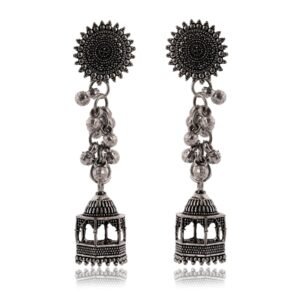 Women's Indian Bollywood Stylish AZ838-OXidised Drop Dangles Earrings Traditional Ethnic Jhumka/Jhumki Earrings for Women