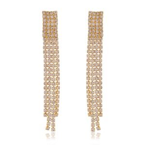 Women's Rose Gold Color Long Danglers Earrings for Women Party Wear
