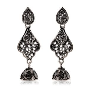 Women's Indian Bollywood Stylish AZ838-OXidised Earrings Traditional Ethnic Jhumka/Jhumki Earrings for Women - Unique Design -AZ838-OX-ER20